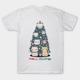 Meowy Christmas Tree sweater T-Shirt